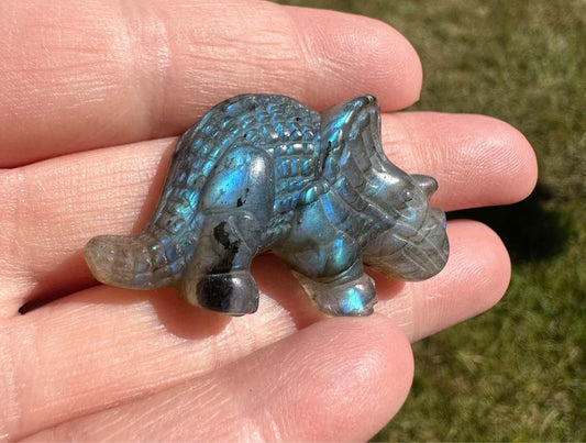 Carved Labradorite Triceratops