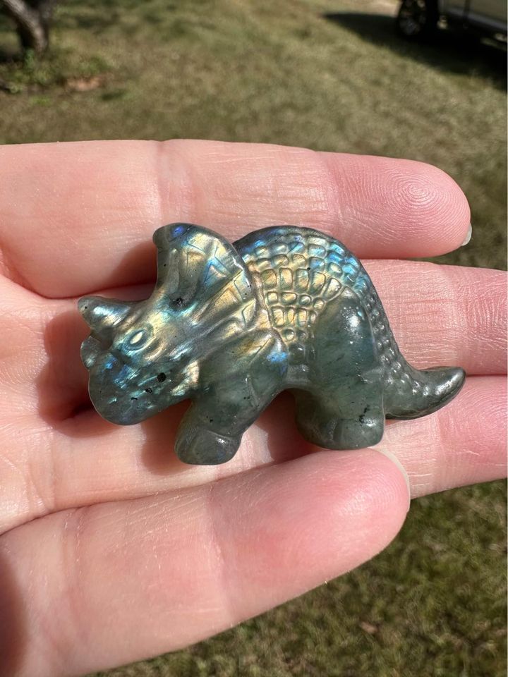 Carved Labradorite Triceratops