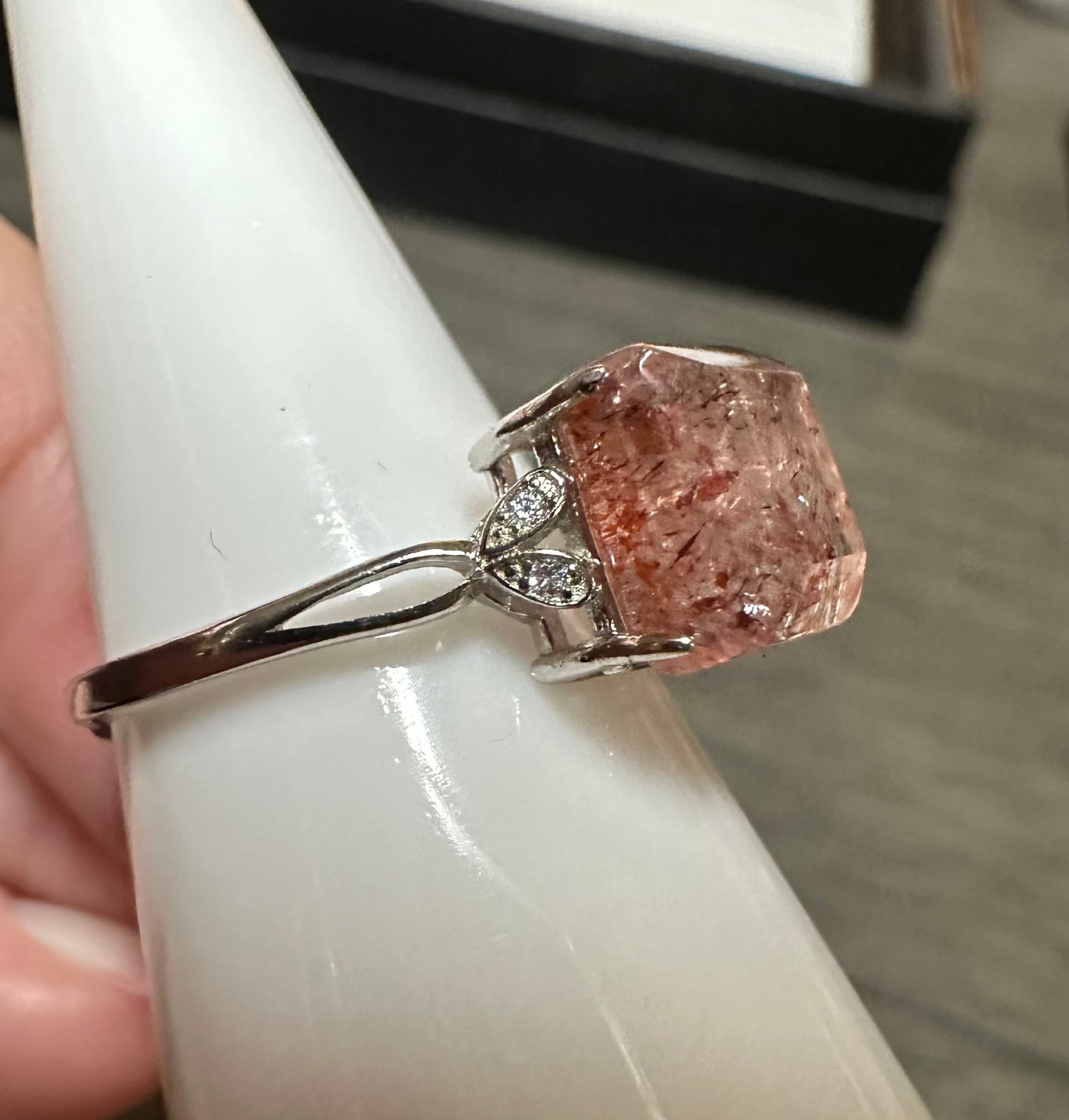 Sterling 925 Super 7 Strawberry Quartz Ring #25