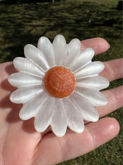 Selenite Flower with Stand