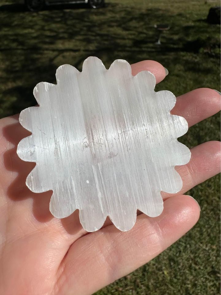 Selenite Flower with Stand