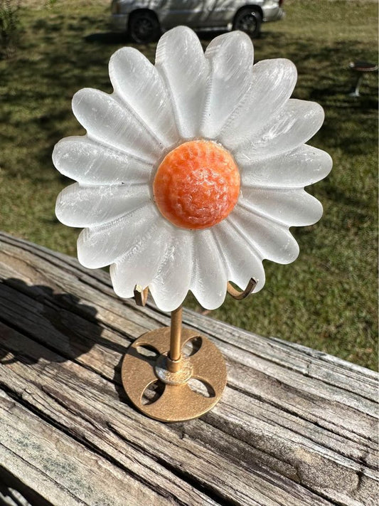 Selenite Flower with Stand