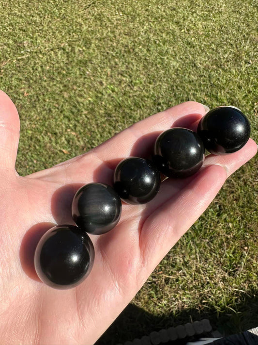 Rainbow Obsidian Spheres Medium