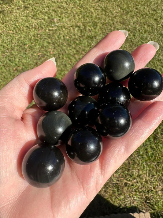 Rainbow Obsidian Spheres Medium Small