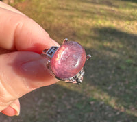 Natural Purple Lepidolite Rings