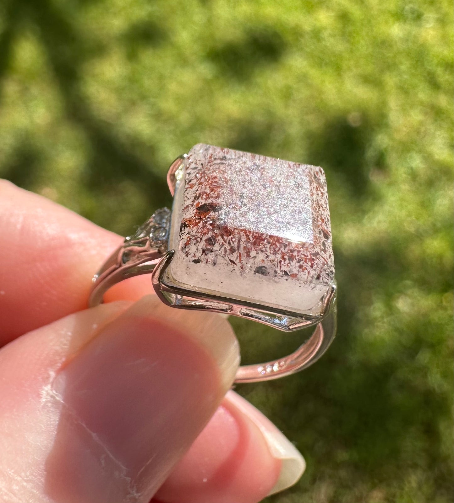 Sterling 925 Super 7 Strawberry Quartz Ring #50