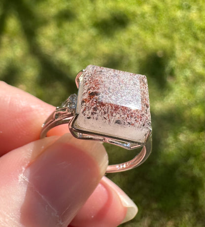 Sterling 925 Super 7 Strawberry Quartz Ring #50