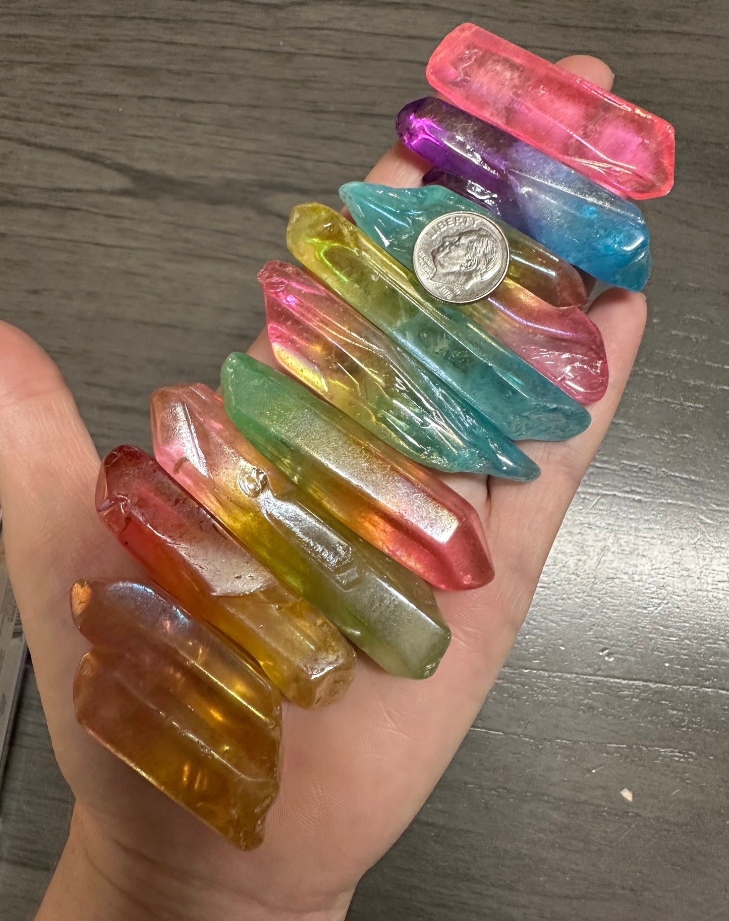 Aura Colorful Clear Quartz Large