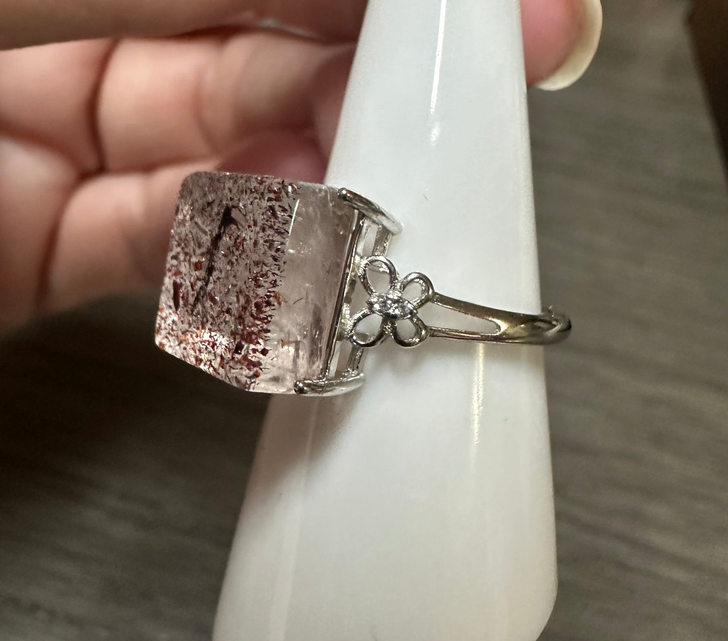 Sterling 925 Super 7 Strawberry Quartz Ring #14