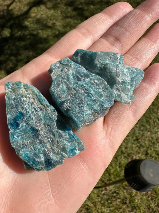 Rough Blue Apatite 3 pieces