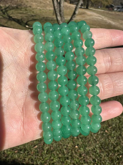 Green Aventurine Stretch Bracelets 6mm 7.5”