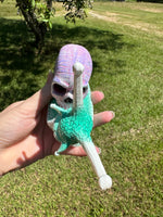 Purple & Teal Snail with Skull