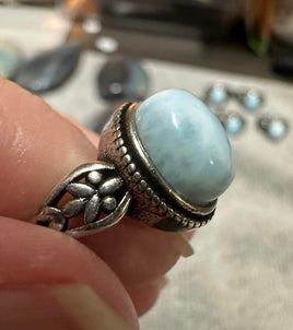 Natural Larimar Ring #4