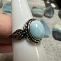 Natural Larimar Ring #8