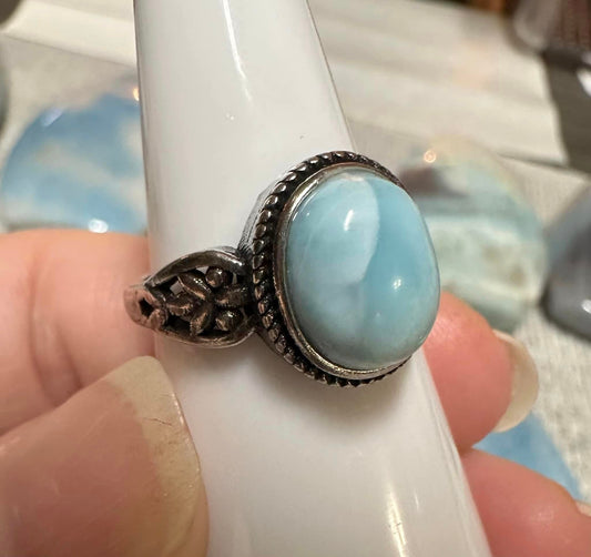 Natural Larimar Ring #7