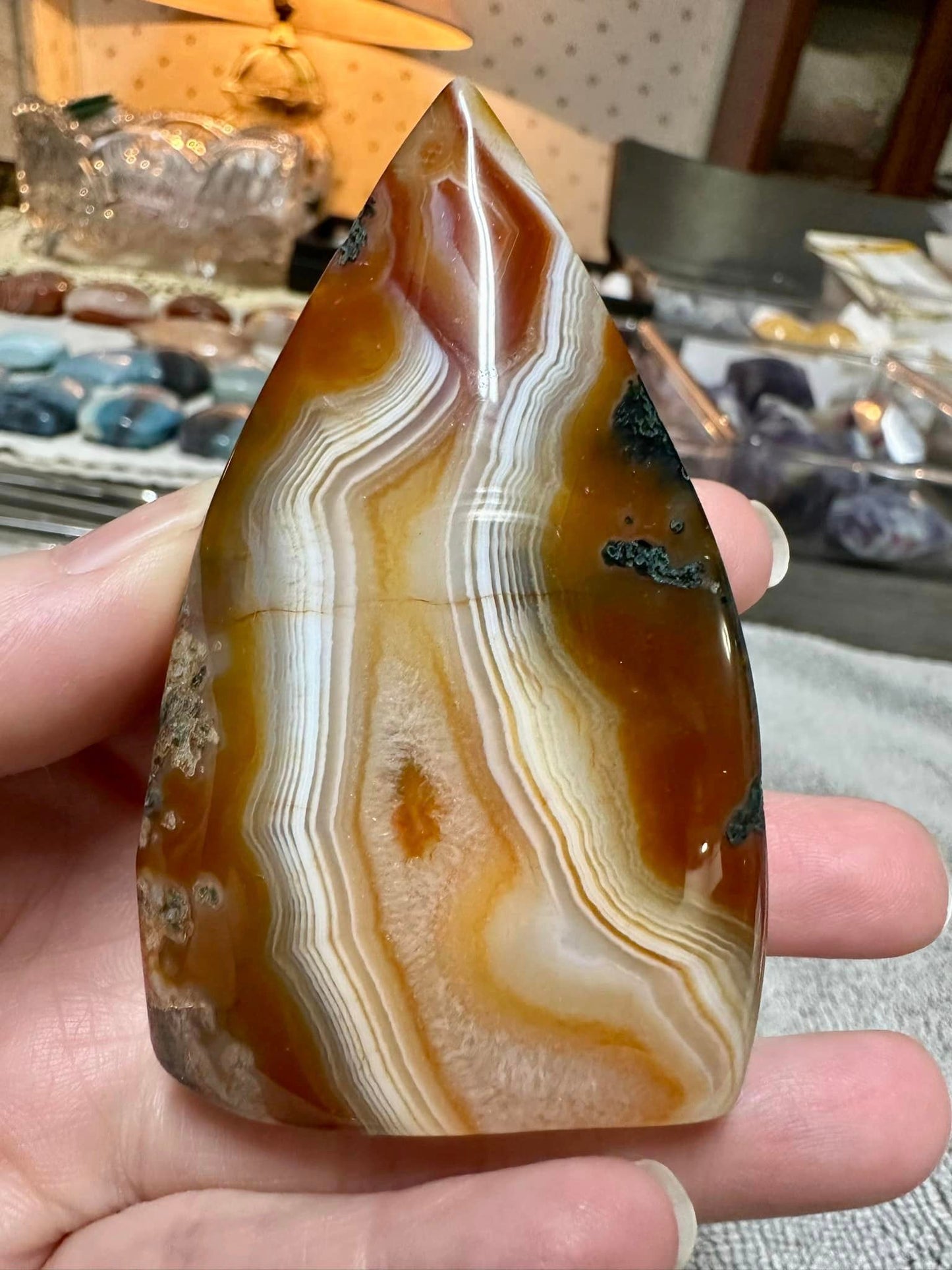 Carnelian Mixed Agate Arrow Tower #4