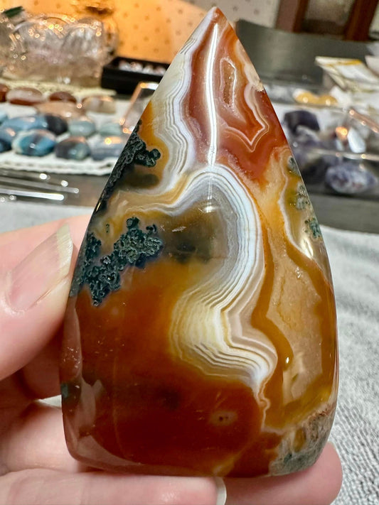 Carnelian Mixed Agate Arrow Tower #4