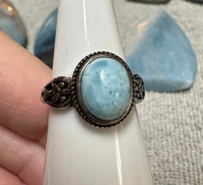 Natural Larimar Ring #6