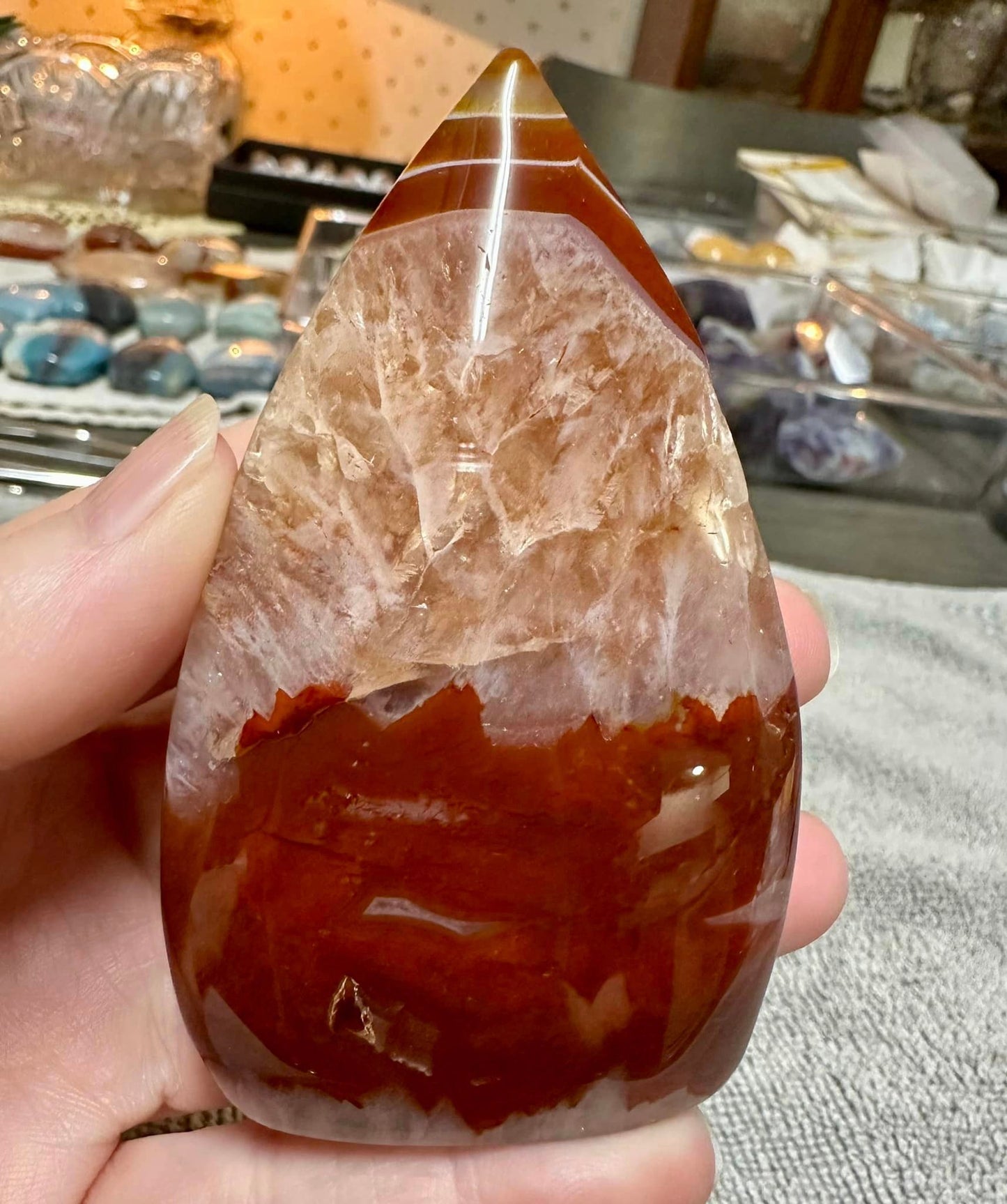 Carnelian Mixed Agate Arrow Tower #1