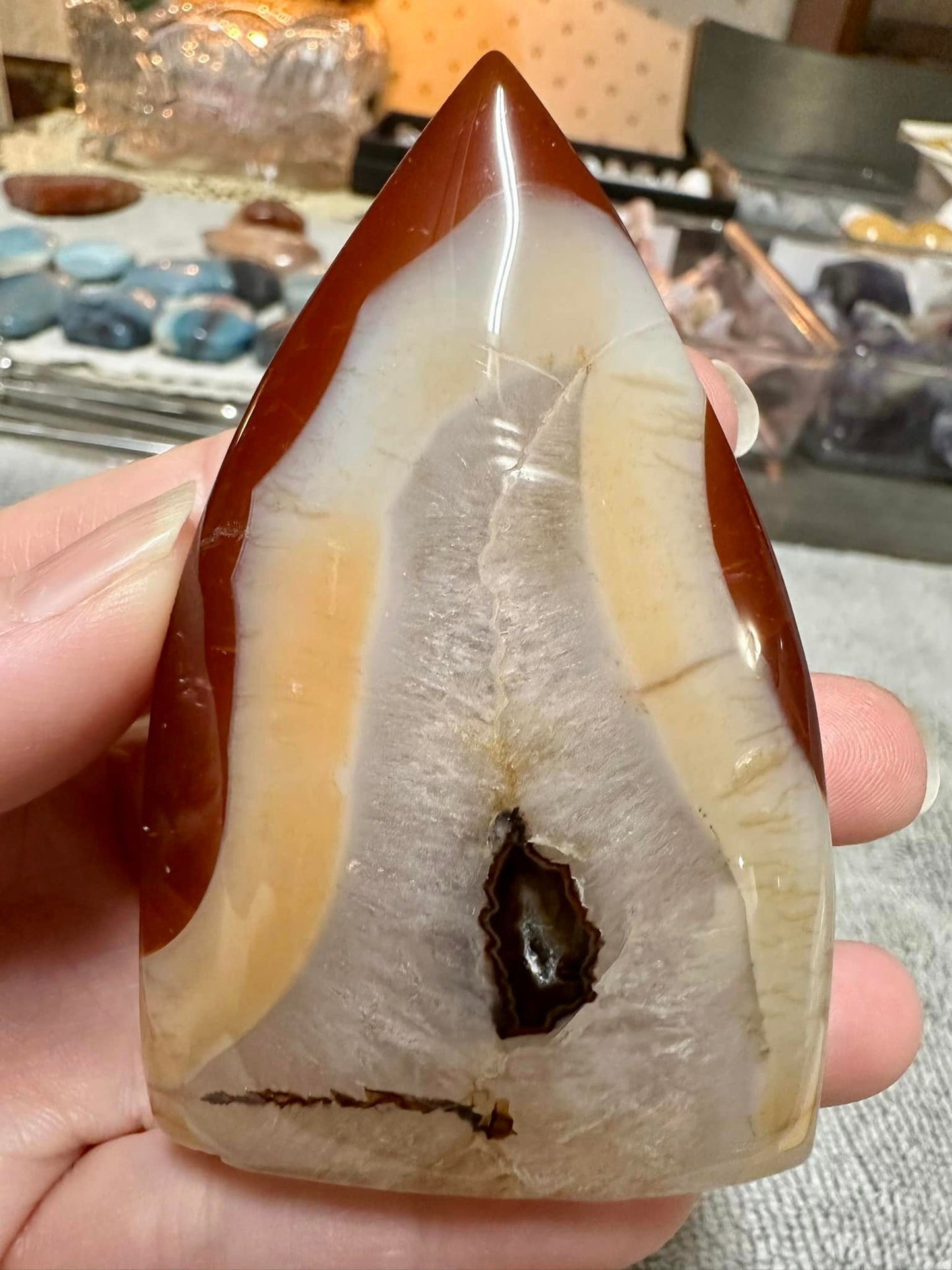 Carnelian Mixed Agate Arrow Tower #6