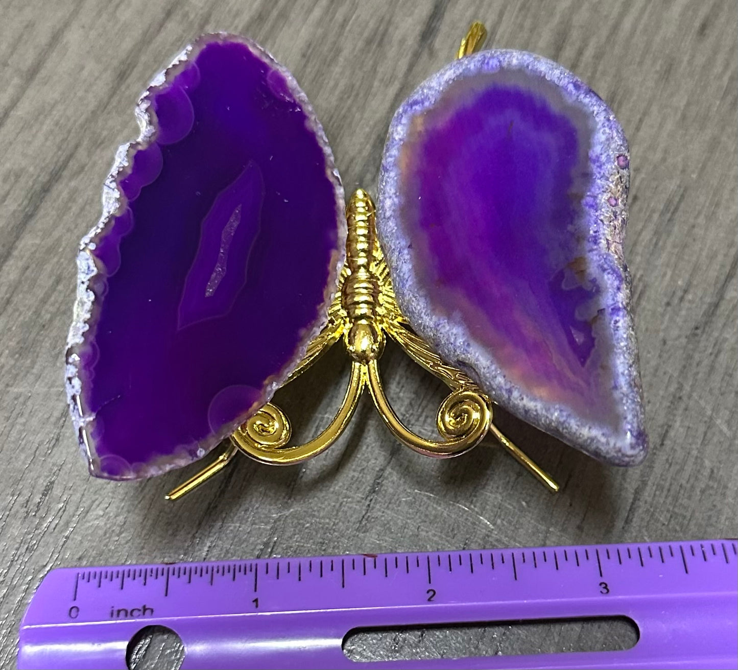 Butterfly with Purple Agate Slices