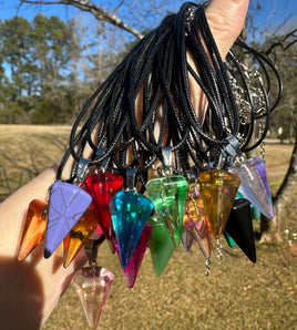 Assorted Pendulum Pendant with Cord Necklace