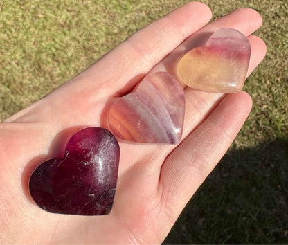 Candy Fluorite Carved Hearts