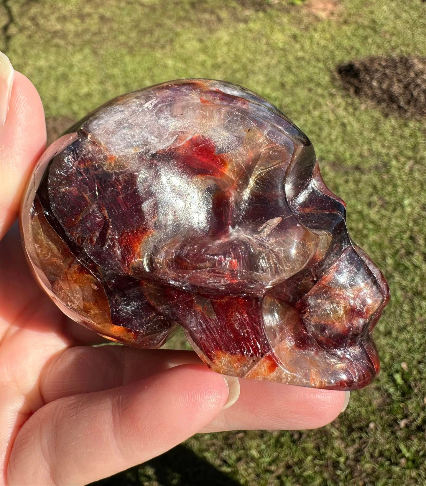 Unique Fire Quartz Skull #1