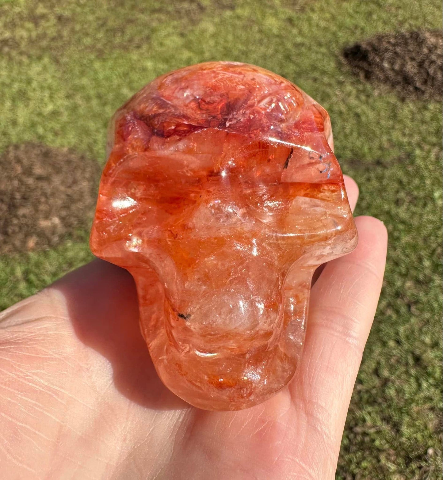 Unique Fire Quartz Skull #3