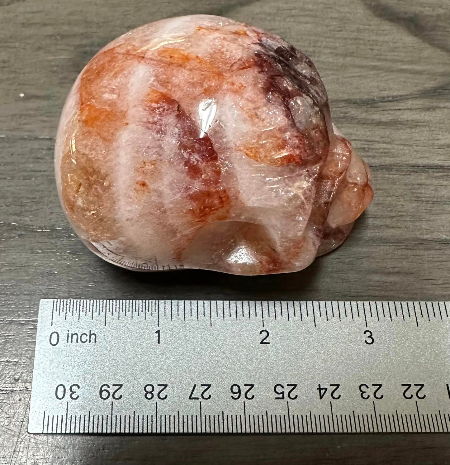 Unique Fire Quartz Skull #6