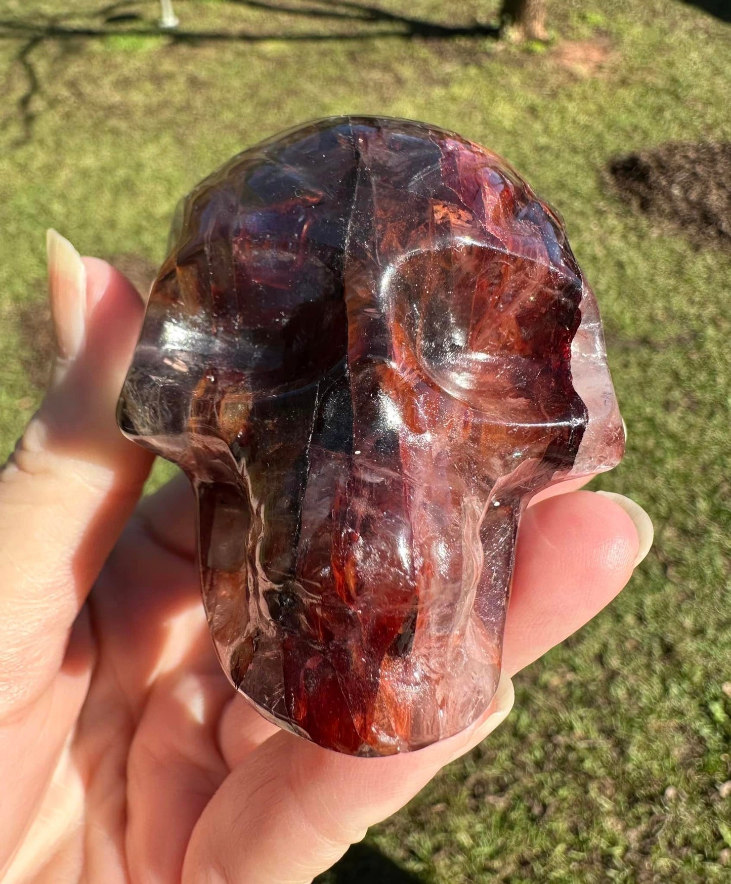 Unique Fire Quartz Skull #1