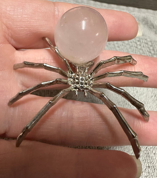 Spider with Rose Quartz Sphere