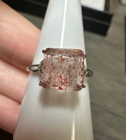 Sterling 925 Super 7 Strawberry Quartz Ring #25