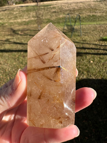 Gold Rutilated Quartz Point #1