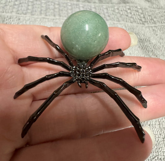 Spider with Green Aventurine Sphere