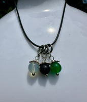 Set of Three Stone/Glass Charm Necklace