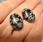 Snowflake Obsidian 18x13mm Cabochon Pair