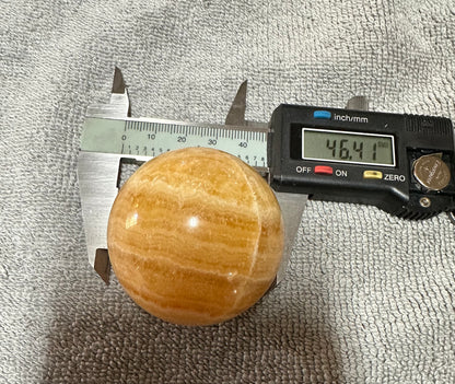 Yellow Calcite Stripe Sphere #4