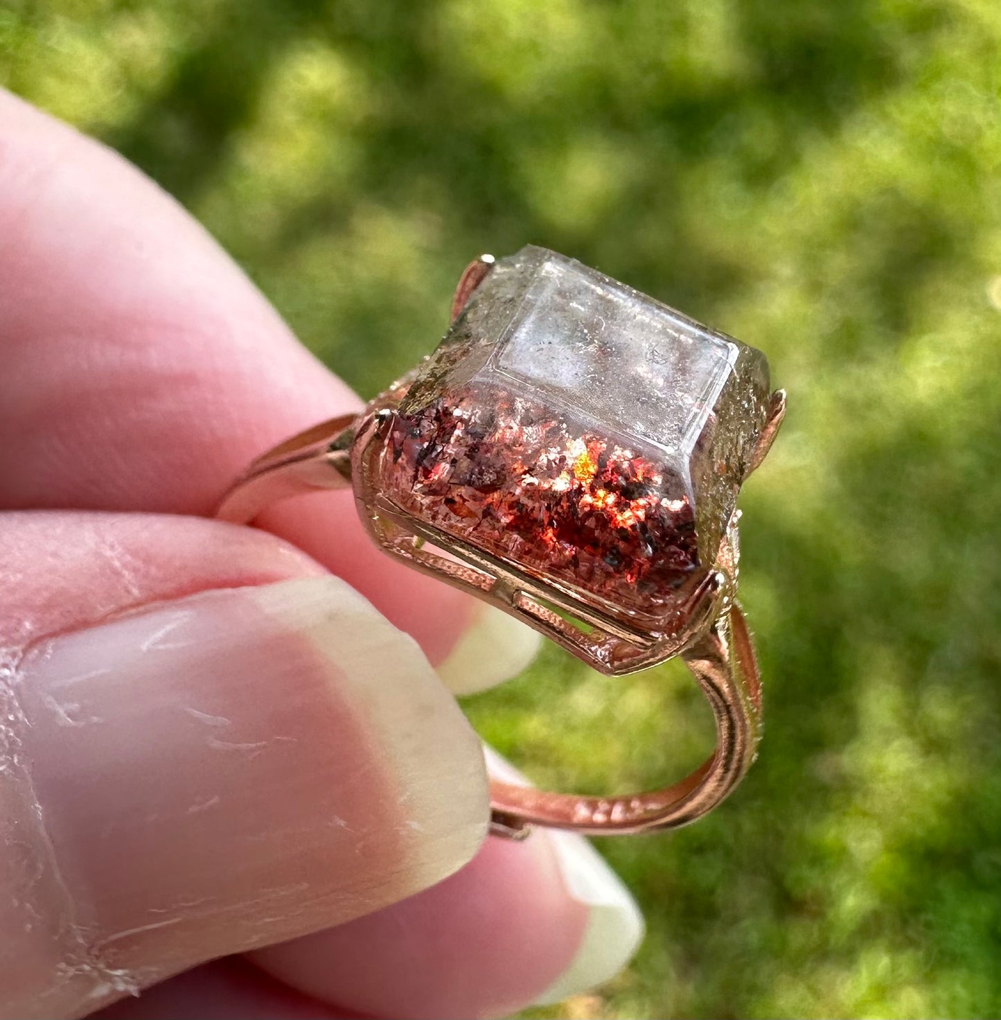 Sterling 925 Super 7 Strawberry Quartz Ring #68