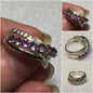 Sterling Silver Natural Amethyst Bypass Ring Sz 7 #12