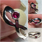 Sterling Silver Created Ruby Ring Sz 6 1/2 – 7 #17