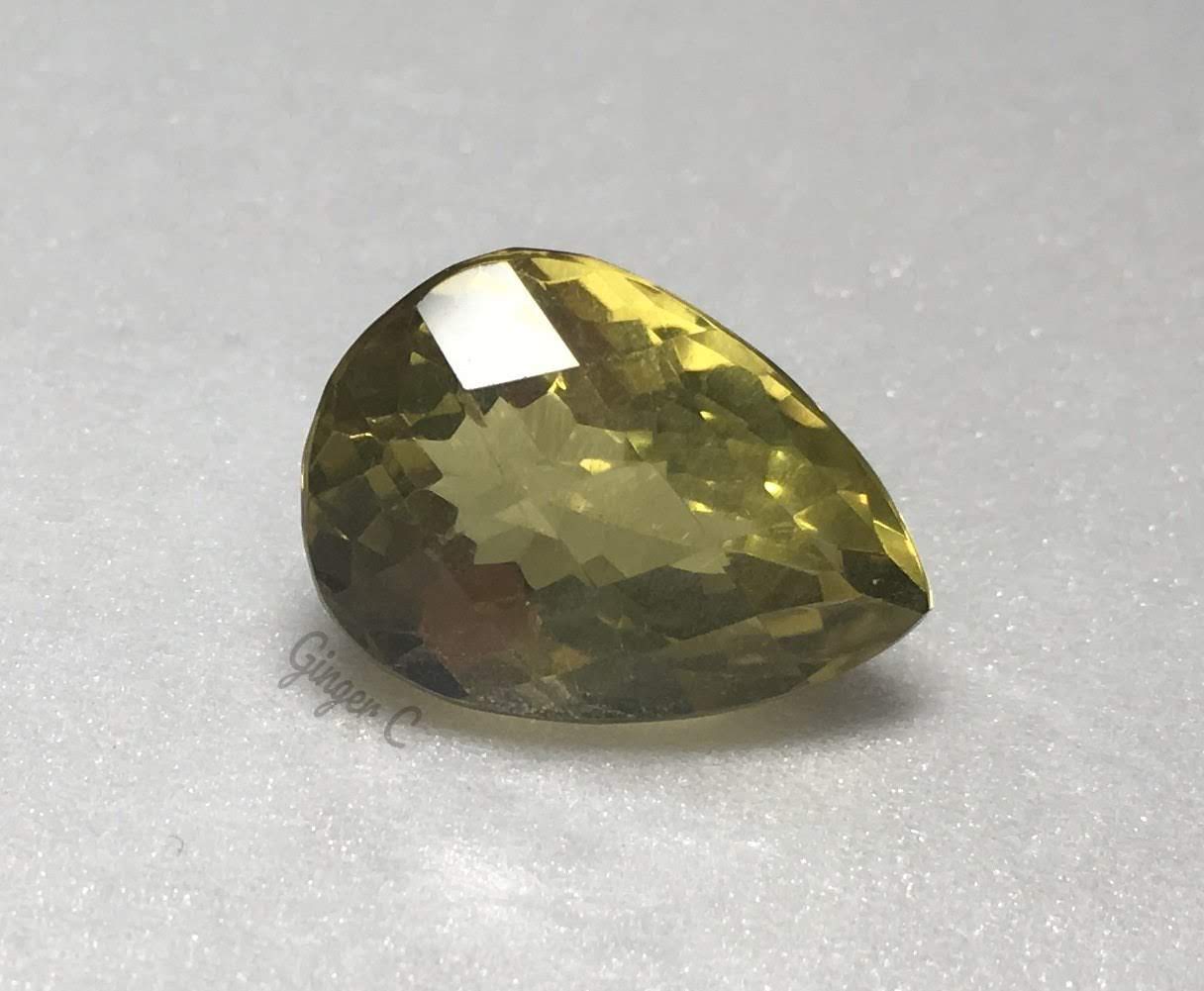 Checker Pearshape Prasiolite 18x13mm 14.15ct