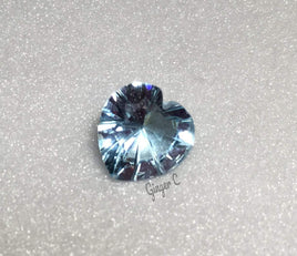 Blue Topaz 10mm Heart Laser Cut 3.55ct