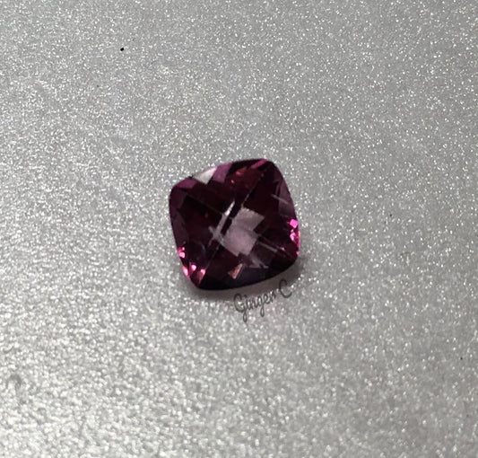 Pink Topaz 8mm Cushion Cut Checker Top 2.8ct