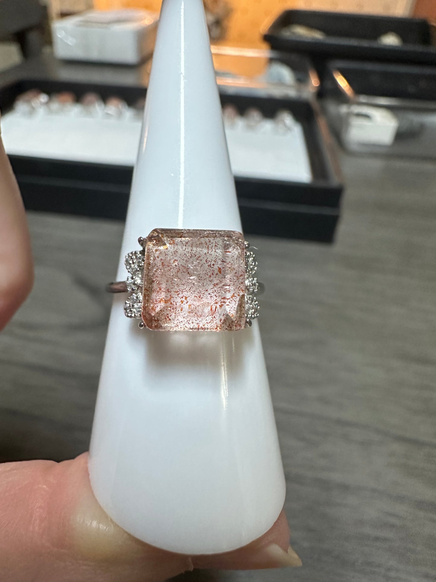 Sterling 925 Super 7 Strawberry Quartz Ring #23