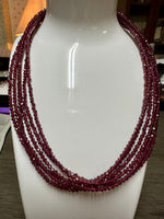 Natural 3mm Faceted Garnet Necklace