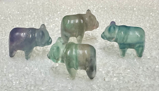 Mini Fluorite Bear Carving