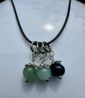 Set of Three Stone/Glass Charm Necklace