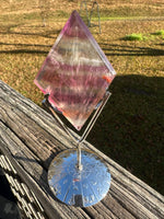 Rhombus Shaped Fluorite Carving with Stand #6