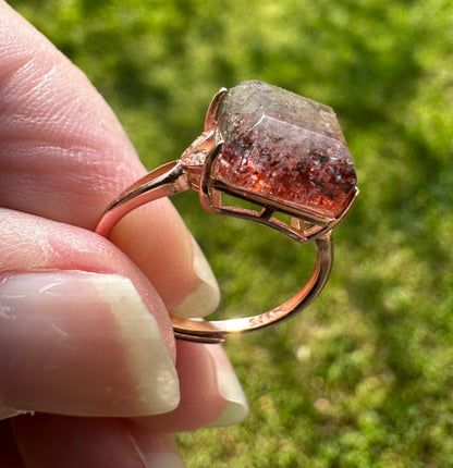 Sterling 925 Super 7 Strawberry Quartz Ring #68